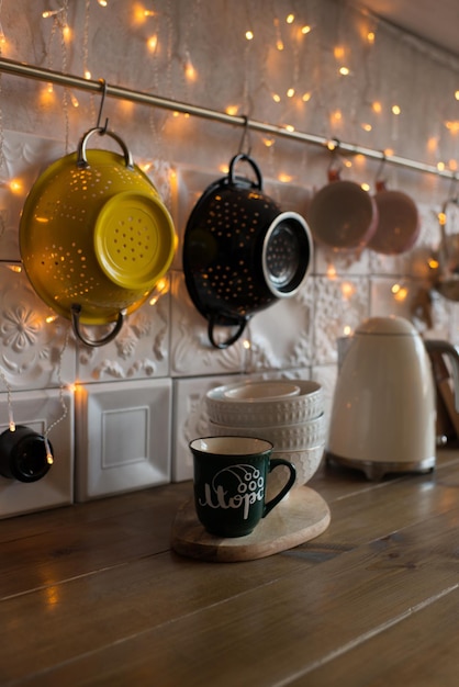 kuchyňa s nádobím